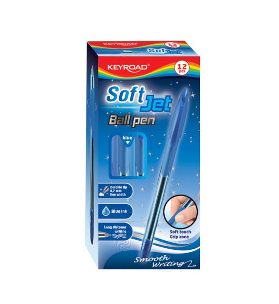 Bolígrafos, Soft Jet, 0.7 mm, Azul, Caja x 12 Unds.
